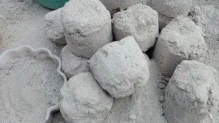 ASMR: New|| White Cement mix Grey Sand Floor Crumbling 💖Paste Pouring on Shapes#asmr#asmrsandCement
