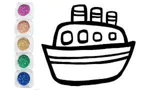 【How to draw a boat.】 Easy Drawing for kids.