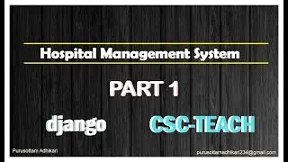 Hospital Management  System Part 1 Using Django