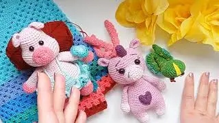 Обезьянка крючком, свинка и собачка крючком. Распаковка и планы) 