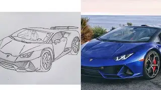 How to draw Lamborghini Huracan #drawing #car #how #to #draw #Lamborghini #car #draw  #rasm #chizish