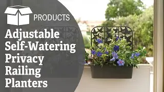 Adjustable Self-Watering Privacy Railing Planters, Set of 2