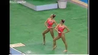 France   Anne Capron and Karine Schuler Synchronized Swimming Duet Routine Final Olympics 1988
