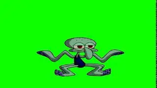 Squidward Techno Dance SpongeBob  (Green Screen)(4K)