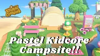 pastel kidcore campsite speed build!! ACNH inspiration 🍎