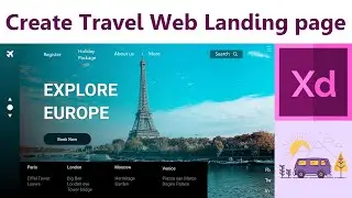 Travel web landing page using Adobe XD