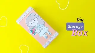 Crayons box, Storage box, back to school,  How to make a storage box, DIY paper storage box