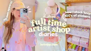 Running a cozy Small Business 📦 How I stock keep 100's of stickers & I tried my own POD Apparel!