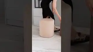 Пуфик-цилиндр в плюшевой велюровой обивке 🧸