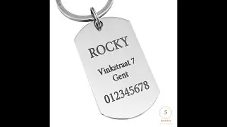 ID Tag hond Titanium 21 x 36 mm