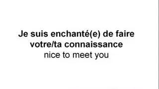 Nice To Meet You In French