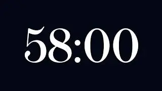 58 Minute Timer ⏳ | No Music | Silent Countdown | Focus, Study & Deep Work