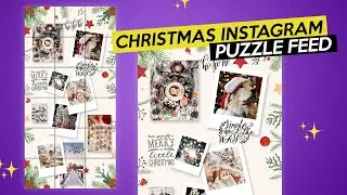 How to design Instagram Puzzle Feed Christmas Photoshop Tutorial