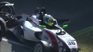 Italian F4 2016 at Mugello, massive start crash