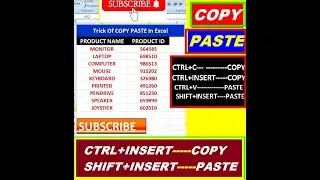 Copy, Paste in MS Excel || Excel Copy Paste Tricks || How to use Copy Paste in Excel || copy paste🔥🔥