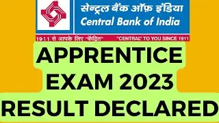 Central bank of india Apprentice Exam result out  || check your name in the pdf || congratulations