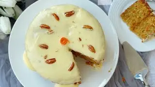 Carrot cake, Incredibly soft and moist carrot cake.  Easy to make