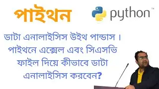 ডাটা এনালাইসিস উইথ পান্ডাস । পাইথনে এক্সেল এবং সিএসভি ফাইল দিয়ে কীভাবে ডাটা এনালাইসিস করবেন?