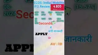 ECOS India Mobility IPO Analysis - full details | ECOS Mobility IPO GMP | #ipo