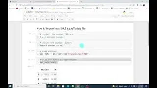 How to Import/Read Data Files in Python || Reading/Importing SAS (.sas7bdat)file in Python || Part F
