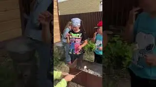 Дети жарят маршмело