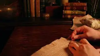 Sewing by Fire light with a Dark Academia Playlist