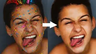 Remove holi colour from face in Photoshop |  psdguide