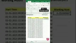 How to Calculate Working Hours in Excel | MS Excel | O365 | Office 365 | Computer Tricks | Formula