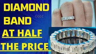 natural Emerald cut Diamond full Eternity band $ 5500 #miami