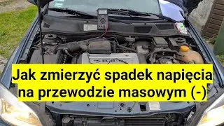 Jak zmierzyć spadek napięcia na przewodzie masowym od alternatora do akumulatora pod obciążeniem?