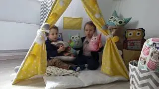 Вика и Миша играют в вигваме от VamVigvam