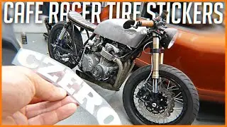 Cafe Racer Gets Tire Stickers - 1975 Honda CB550 Cafe Racer Build Pt. 82