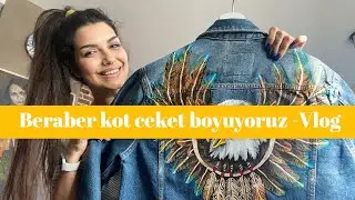 Kot ( Jean/ Denim) ceket boyarken Vlog çeker gibi oldum.