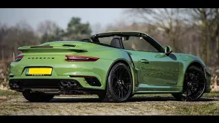 Olive Green Porsche 991.2 Turbo S Cabriolet