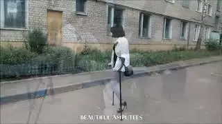 Alice Amputee  Sexy high heel, walk and exercises outside!!!1