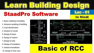 Staad pro tutorial in hindi [Lec 1]: Basic of RCC 