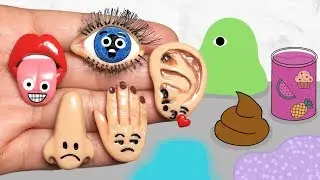 EMOJI 5 SENSES [LOS 5 SENTIDOS] & SLIME! Polymer Clay Tutorial [Manualidades Kawaii]