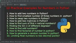 Top Ten Python Examples for working with ' Numbers '.