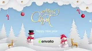 Merry Christmas Logo Reveal 2025 | Free After Effects Template | Festive 3D Logo Animation