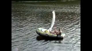 Самодельный парус на лодке Intex))) / Home-made sail on a boat Intex)))
