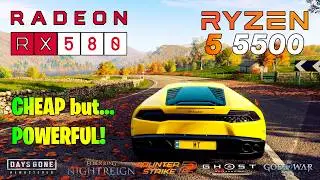 🔥 RX 580 + Ryzen 5 5500 Gaming Test | Budget Beast in 2025! 🔥