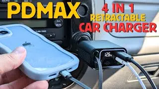 PDMAX 4-in-1 12V Retractable Car Charger (for Apple & Android)
