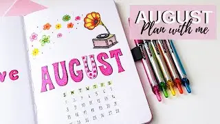 Plan With Me | August 2021 Bullet Journal Setup 🎵(retro theme)