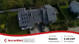 Panele fotowoltaiczne na domku jednorodzinnym o mocy 6.48 kWP