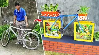A crazy idea! Extraordinary bicycle aquarium from recyclable materials