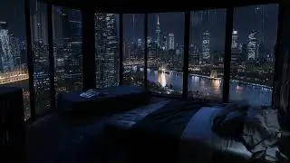 Fall Asleep to Rain in a Warm City Penthouse | Rain and Thunder Sounds for Relax and Beat Insomnia