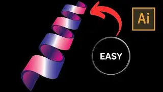 How to Create 3D Ribbon Design in Adobe Illustrator ।Graph Paper