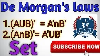De Morgan's laws, Compliment of a set #learningcenter #mathematics