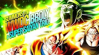 SUMMONS FOR WWDC LR BROLY AND SUPER SAIYAN TRIO! (DBZ: Dokkan Battle)