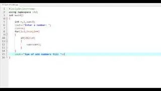 Sum of odd numbers till nth number C++ Program